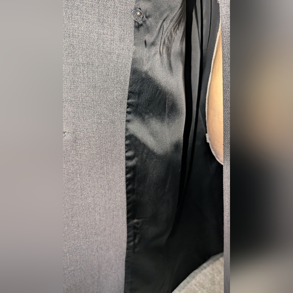 Source Unknown Charcoal Double-Breasted Trench Co… - image 5